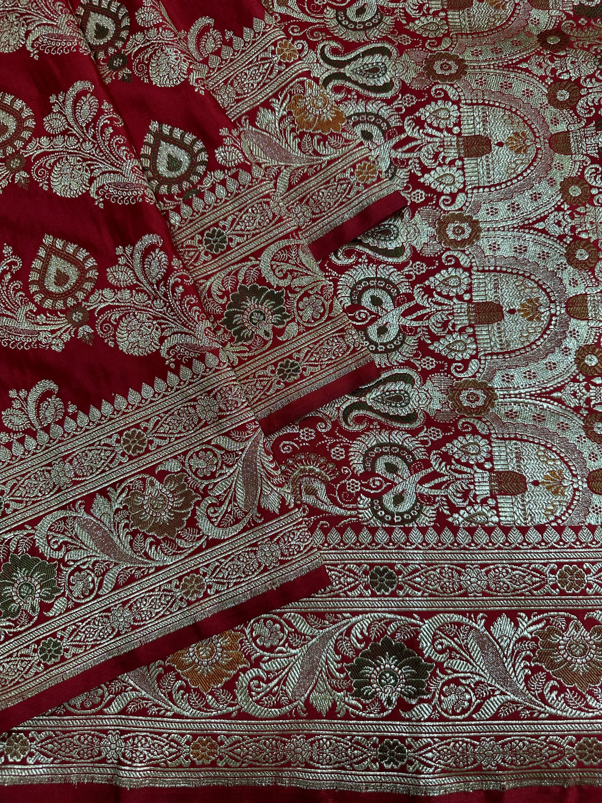 Pure Katan Silk Handloom Banarasi Bridal Saree