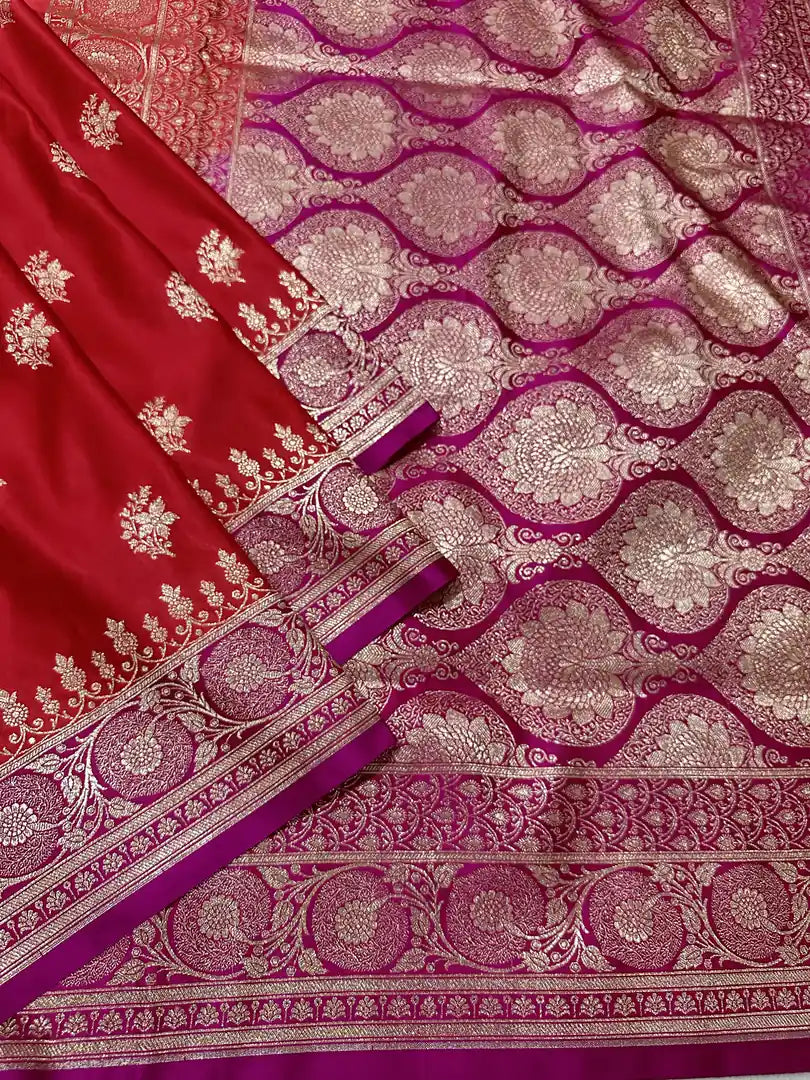 Premium Satin Katan Silk Saree | Banarasi