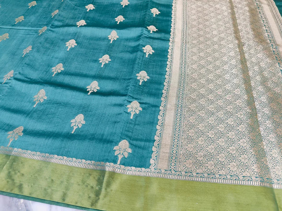 Pure Chiniya Silk Banarasi Saree with Satin Border | Rich Zari Border Saree from Varanasi
