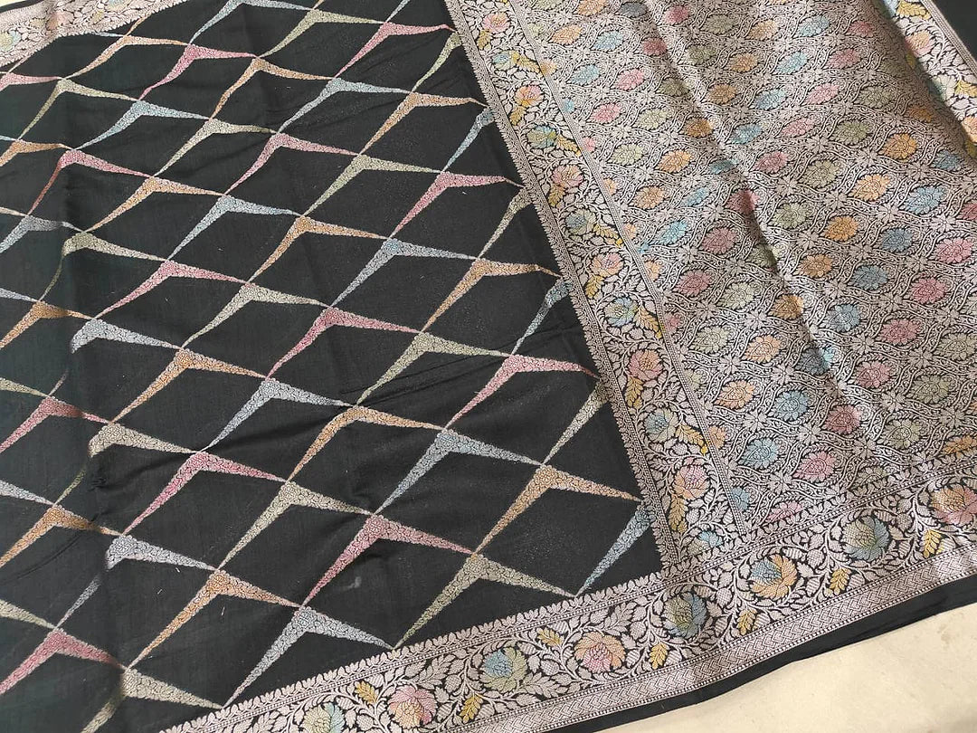 Pure Chiniya Silk Banarasi Saree | Resham Zari Woven Saree from Varanasi