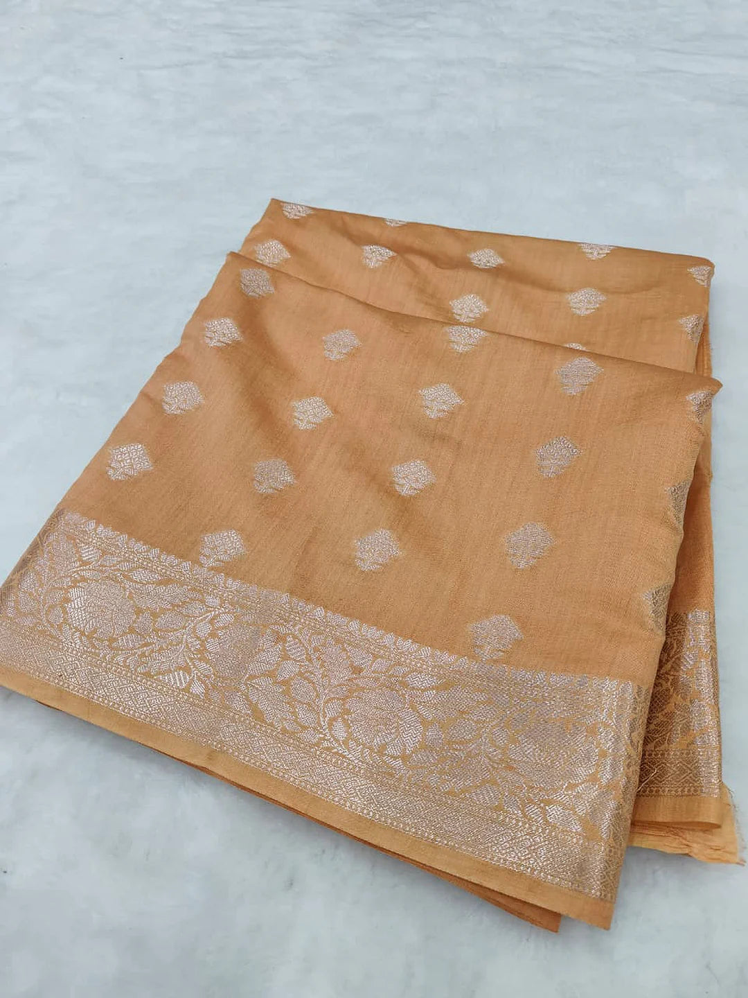 Pure Chiniya Silk Banarasi Saree | Diagonal Zari Woven Luxury Saree from Varanasi