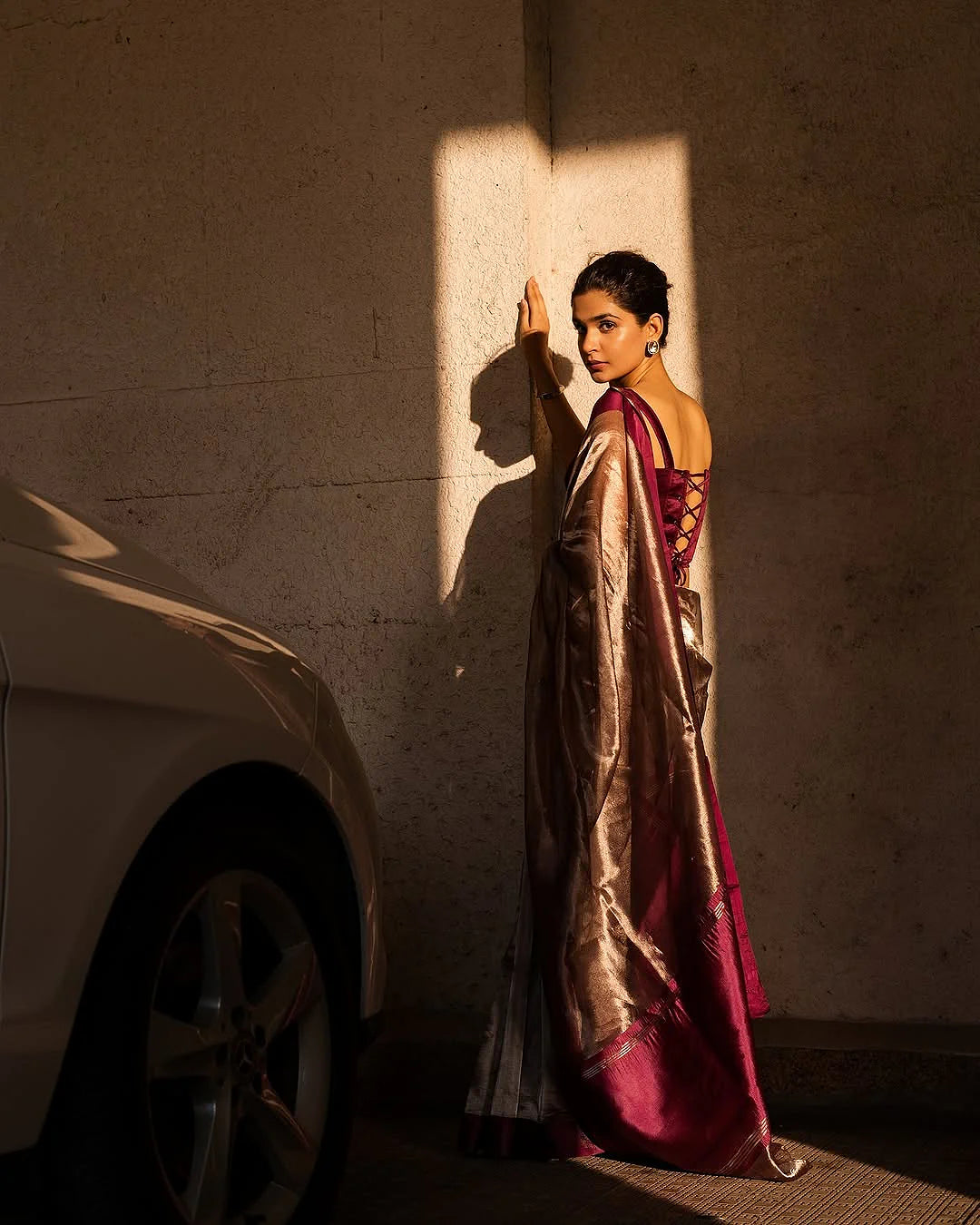 Pure Tissue Silk Banarasi Saree with Satin Border | Katan Banaras