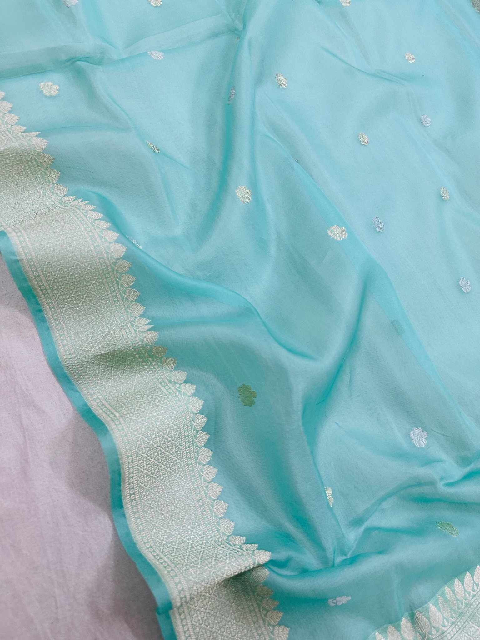 Pure Kora Silk Banarasi Saree – Crisp Organza Silk with Zari Weaving | New Arrival