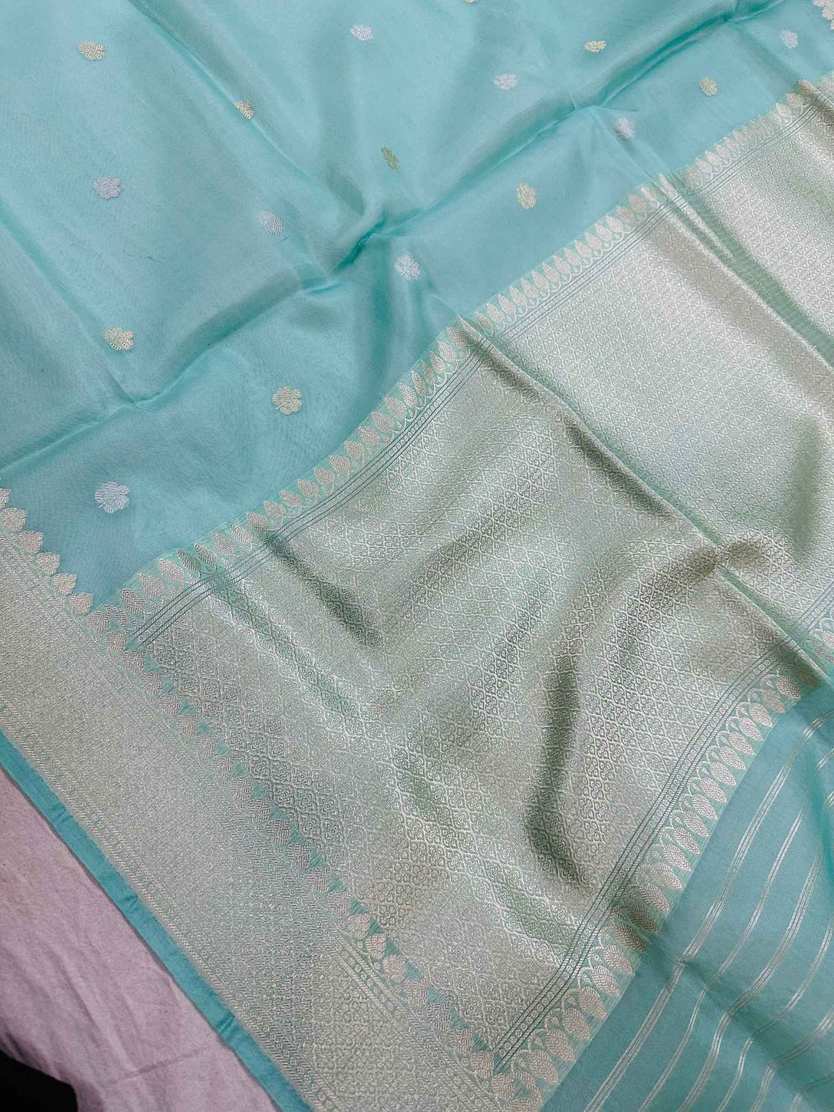 Pure Kora Silk Banarasi Saree – Crisp Organza Silk with Zari Weaving | New Arrival