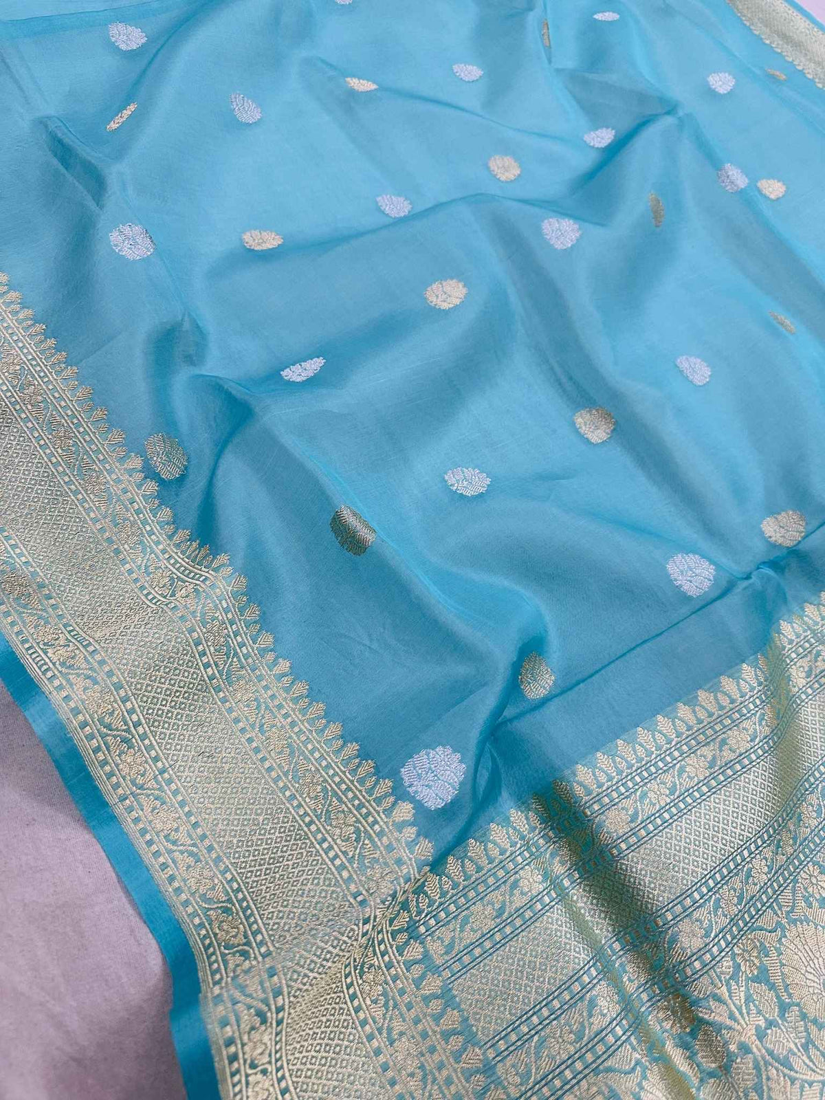 Pure Kora Silk Banarasi Saree – Handwoven Zari Weaving | Lightweight Ethnic Wear