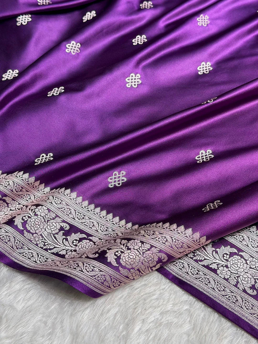 Violet Garden — Mashru Silk Banarasi Saree in Purple