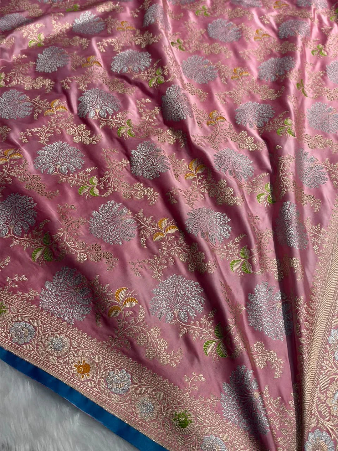 Mauve Moonlight — Mashru Silk Banarasi Saree in Mauve Pink