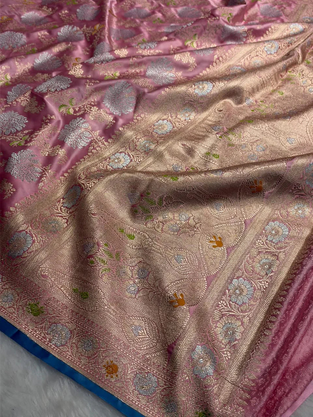 Mauve Moonlight — Mashru Silk Banarasi Saree in Mauve Pink