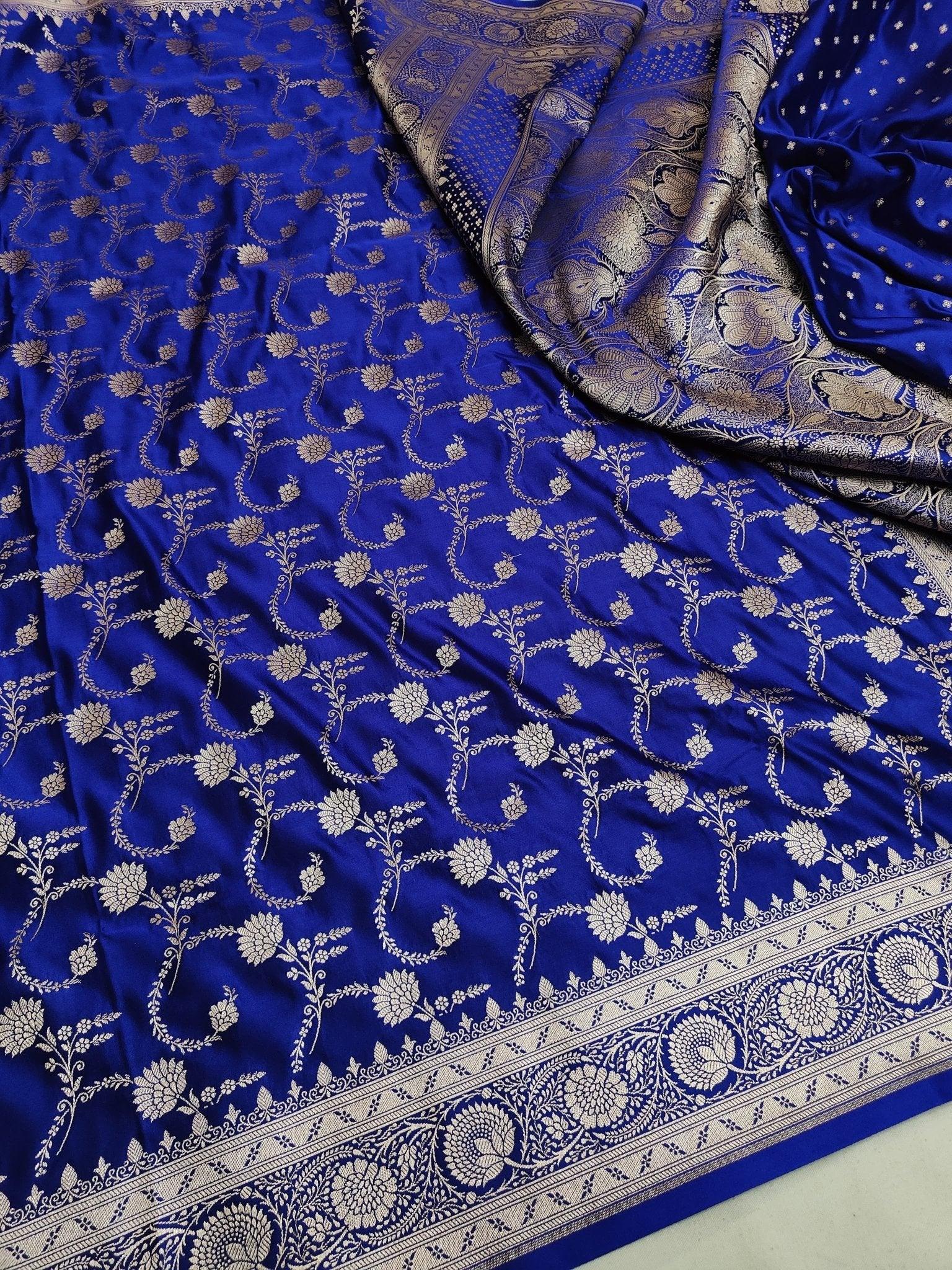 Mashroo Silk Banarasi Saree with gold zari work - Katan Banaras