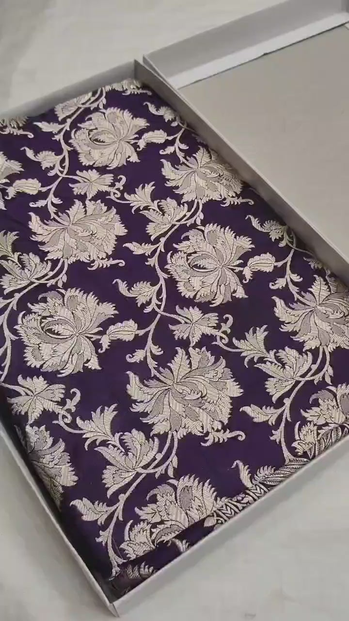 Pure Katan Silk Banarasi Saree with Jaal Work