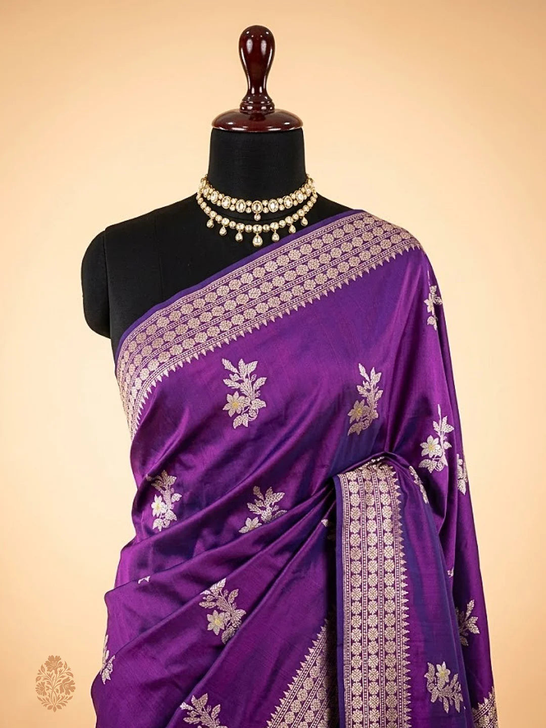 Pure Katan Silk Kadhwa Buta Handloom Banarasi Saree – Royal Purple | Sona Rupa Zari with Tilfi Minakari