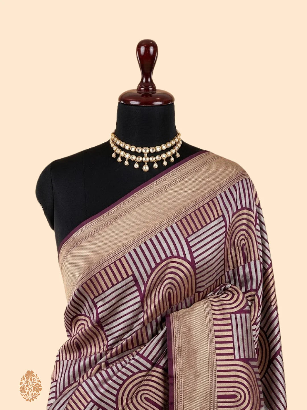 Pure Katan Silk Banarasi Saree in Maroon | Silver Zari Arch Handloom Saree