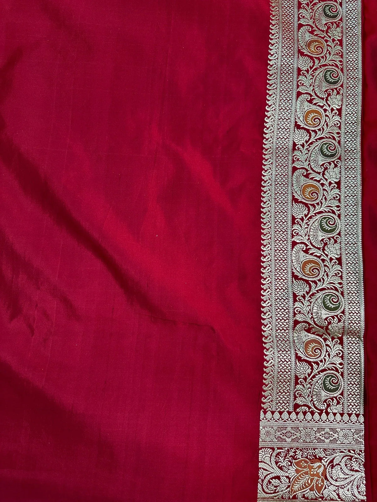 Wine Maroon Satin Silk Banarasi Saree with Meenakari Floral Jaal and Ornate Zari Pallu - Katan Banaras