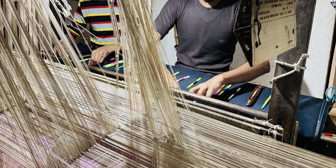 Traditional method of weaving in Varanasi