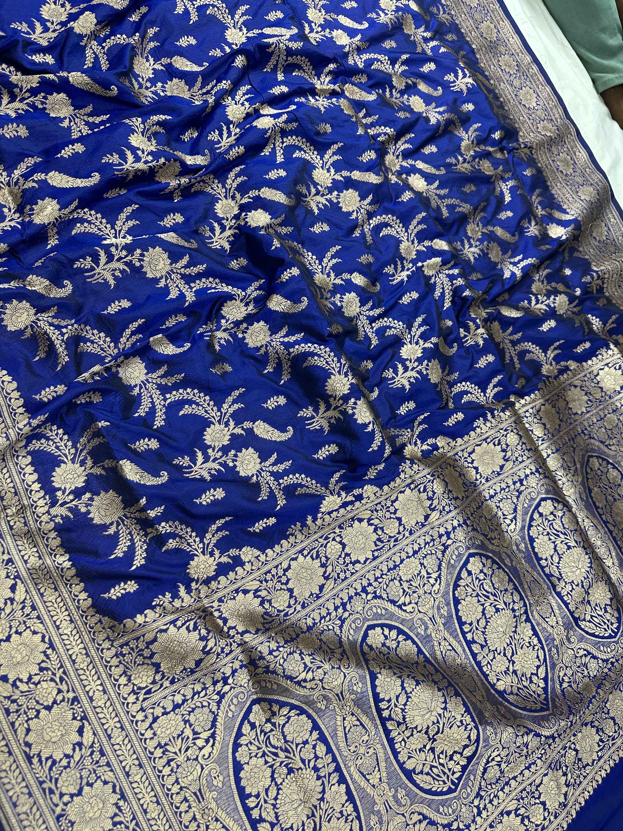 Pure Katan Silk Banarasi Saree with Jaal Work