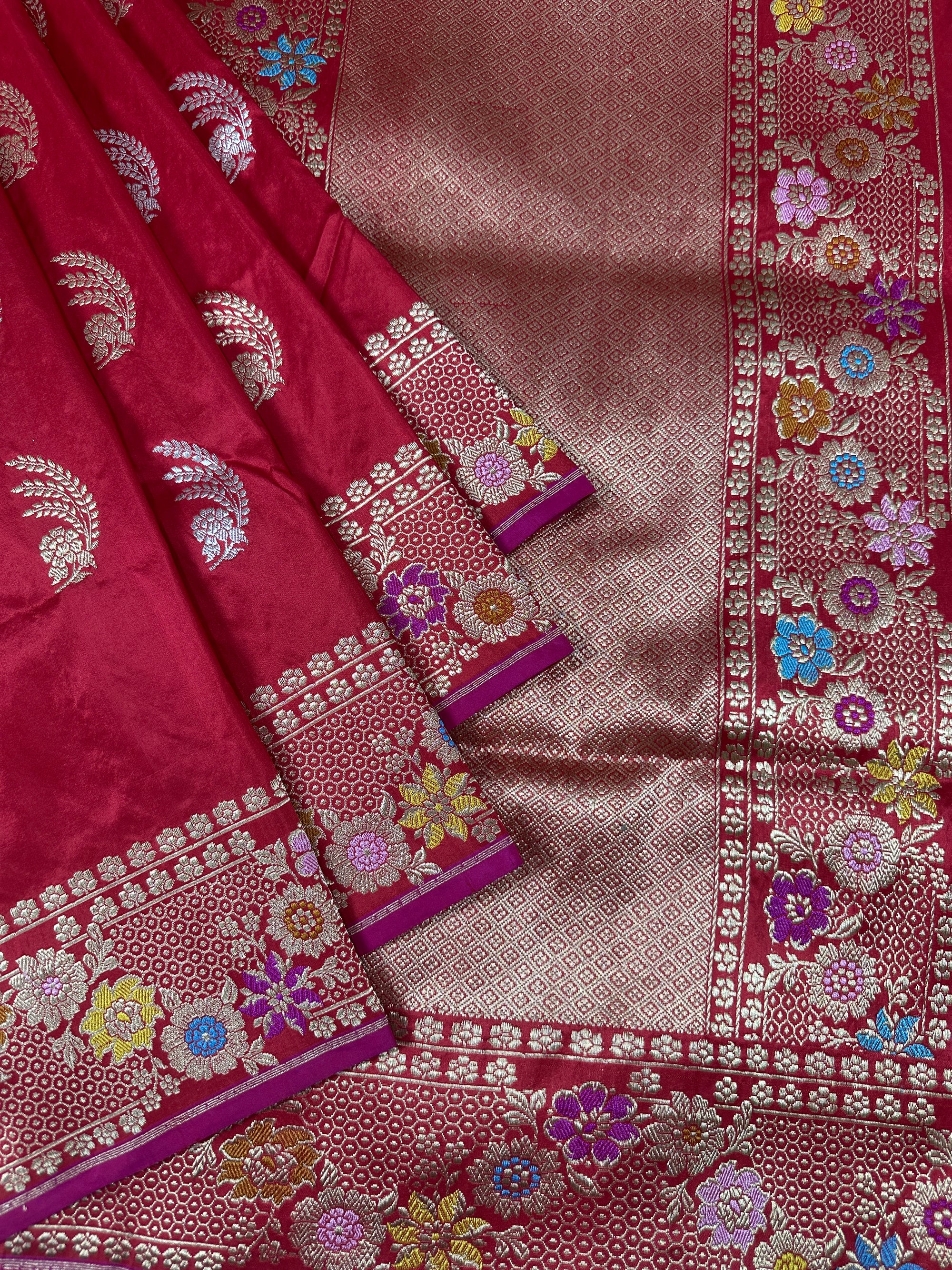 Pure Kora Silk Handloom Banarasi Sareee