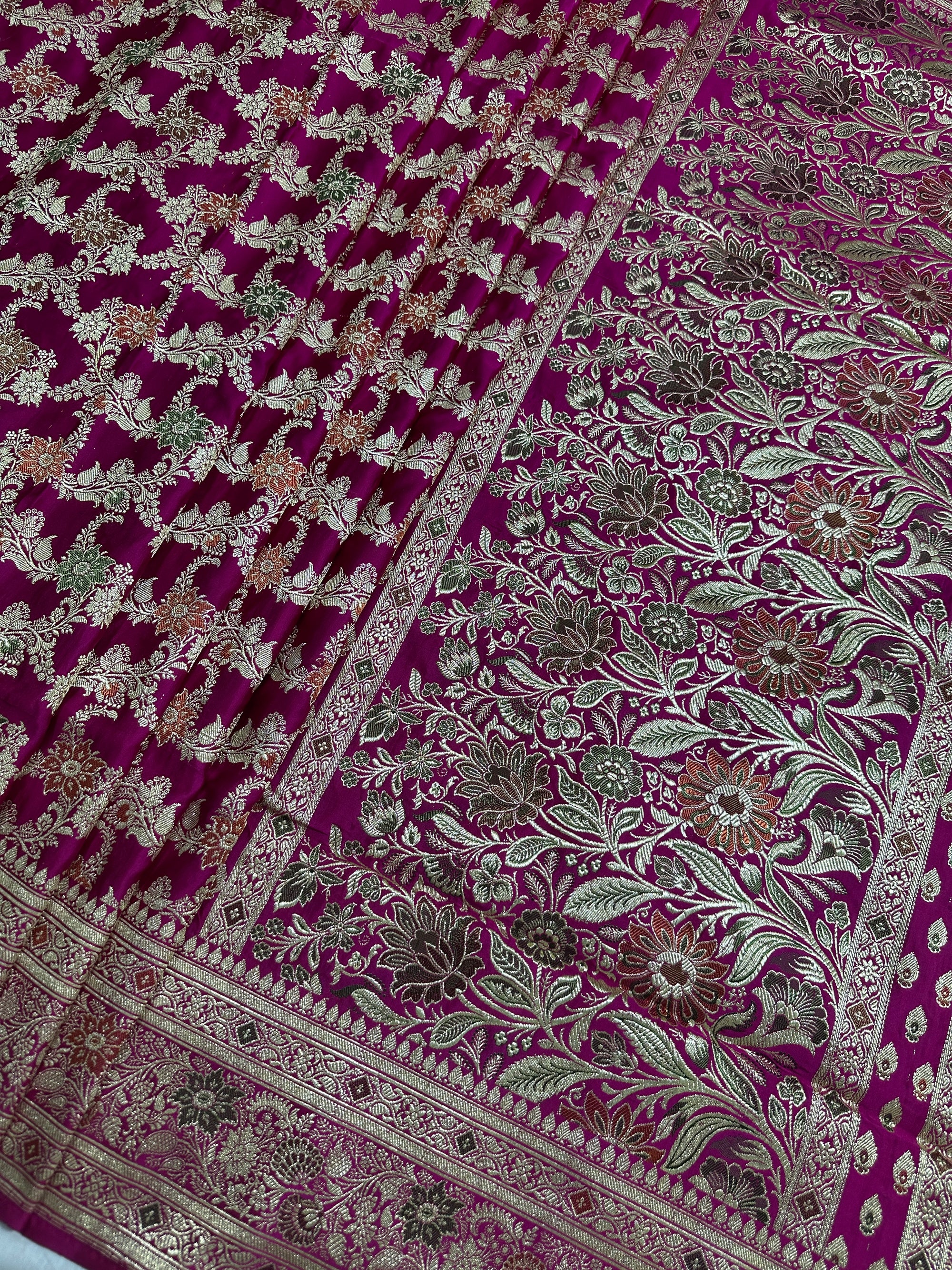 Pure Katan Silk Handloom Banarasi Bridal Saree