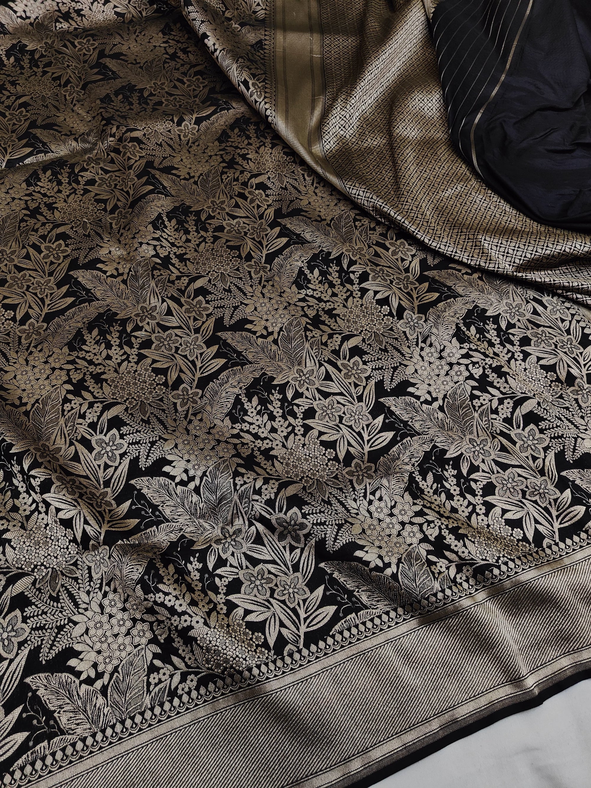 Pure Katan Silk Brocade Saree – Handwoven Banarasi Saree for Weddings & Festive Wear