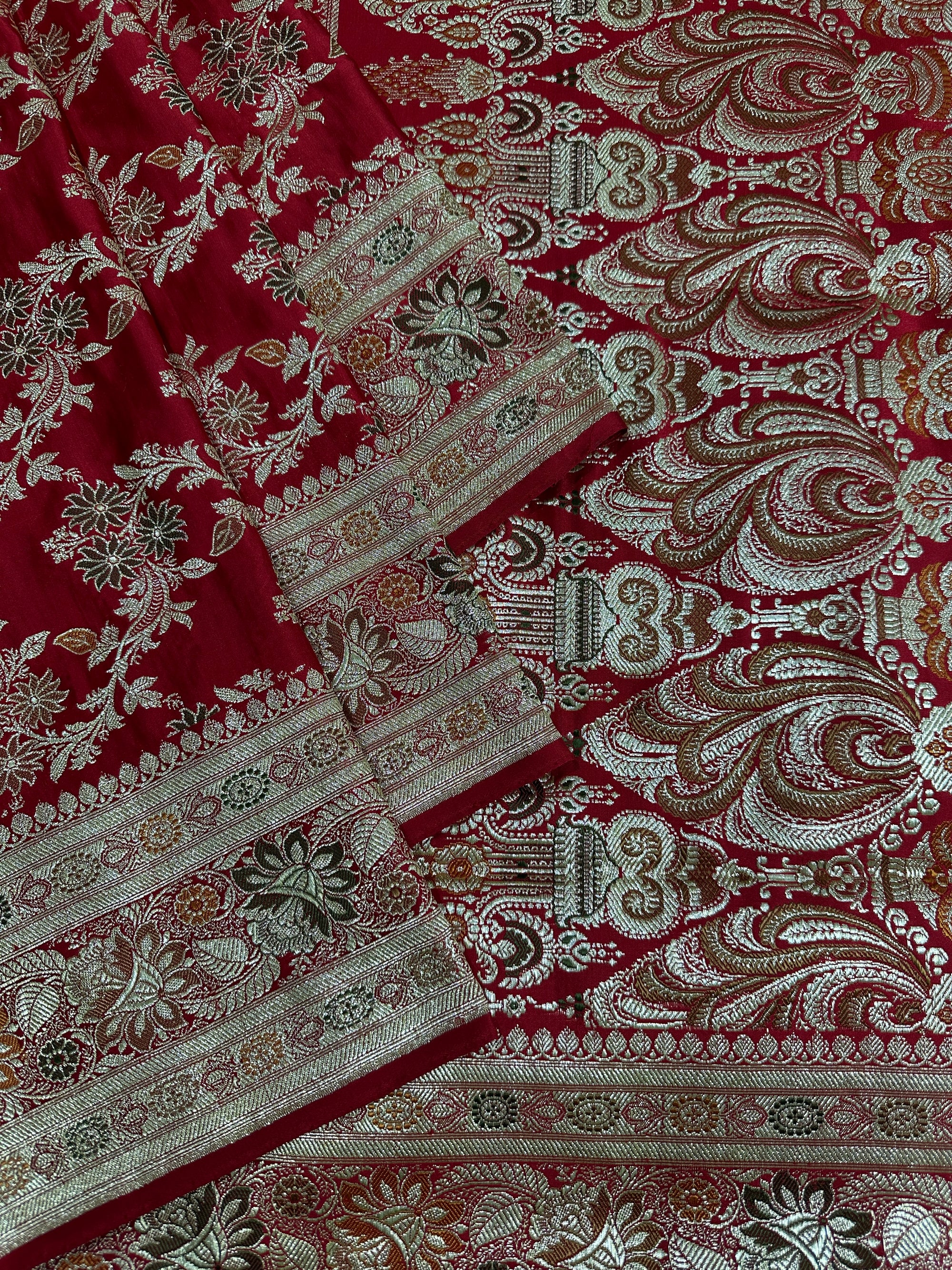 Pure Katan Silk Handloom Banarasi Bridal Saree