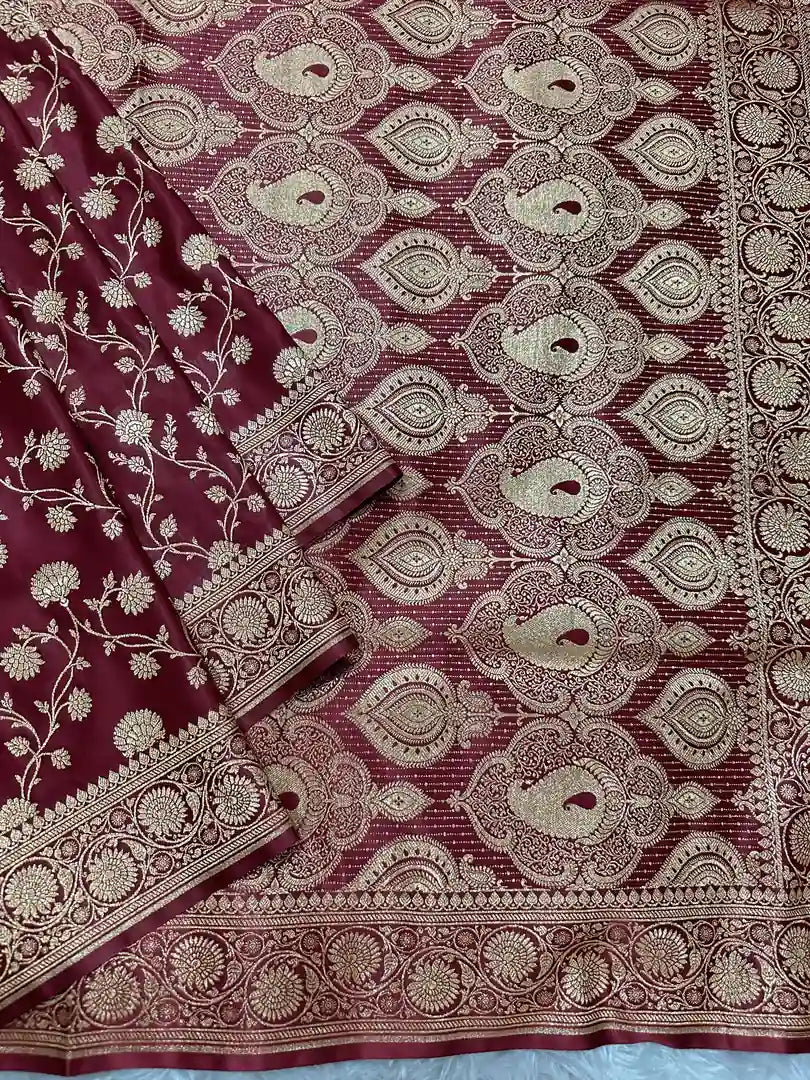 Premium Satin Katan Silk Saree | Banarasi