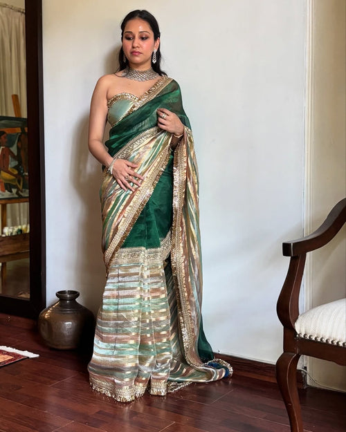 Banarasi Handloom Silk Kaduwa Weaving Saree – With Elegant Scallop Border & Interlock Detailing