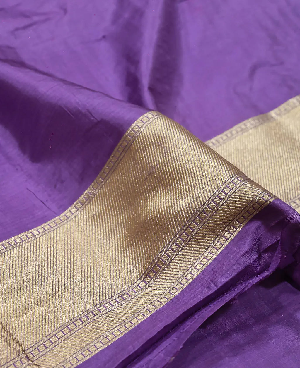 Pure Katan Silk Banarasi Saree in Lavender | Antique Gold Zari Arch Handloom Saree