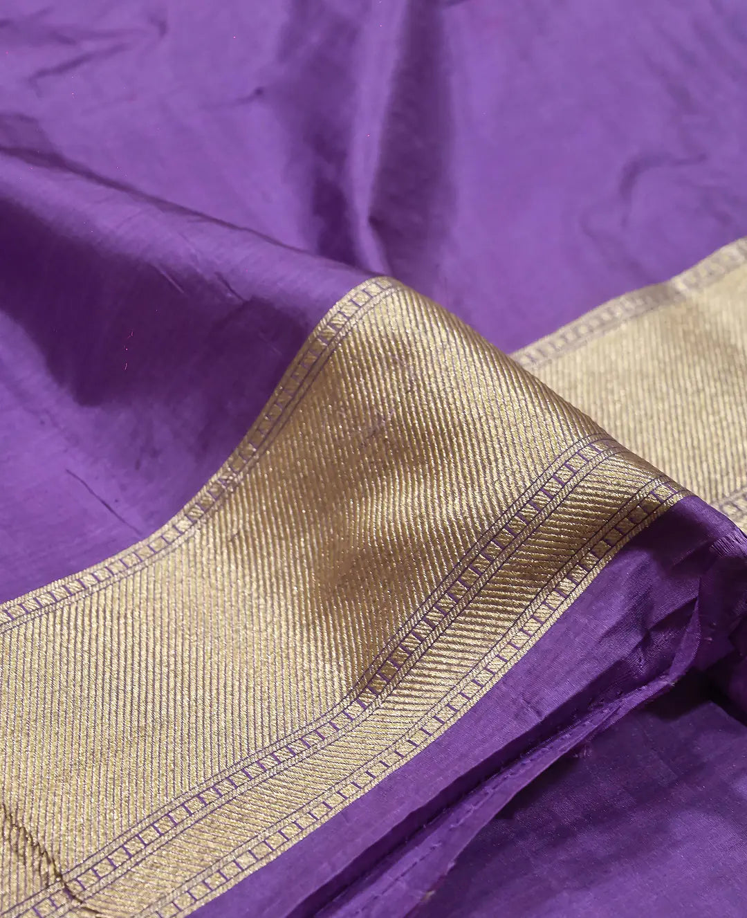 Pure Katan Silk Banarasi Saree in Lavender | Antique Gold Zari Arch Handloom Saree