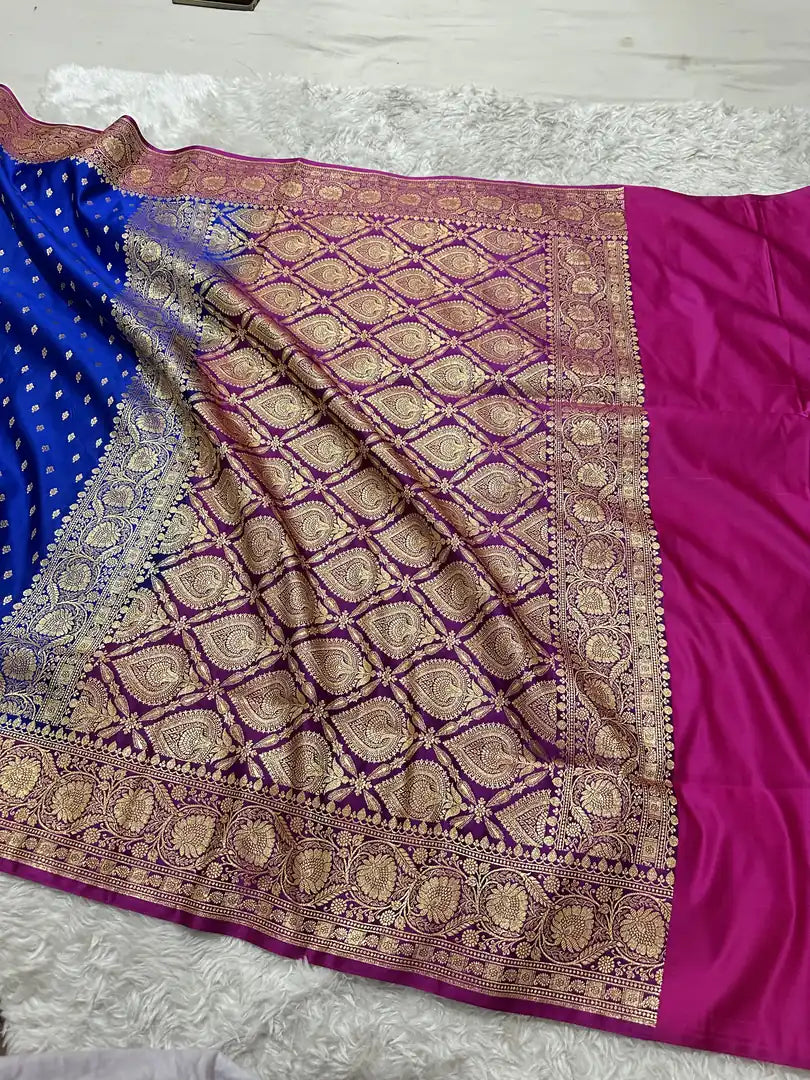 Premium Satin Katan Silk Saree | Banarasi