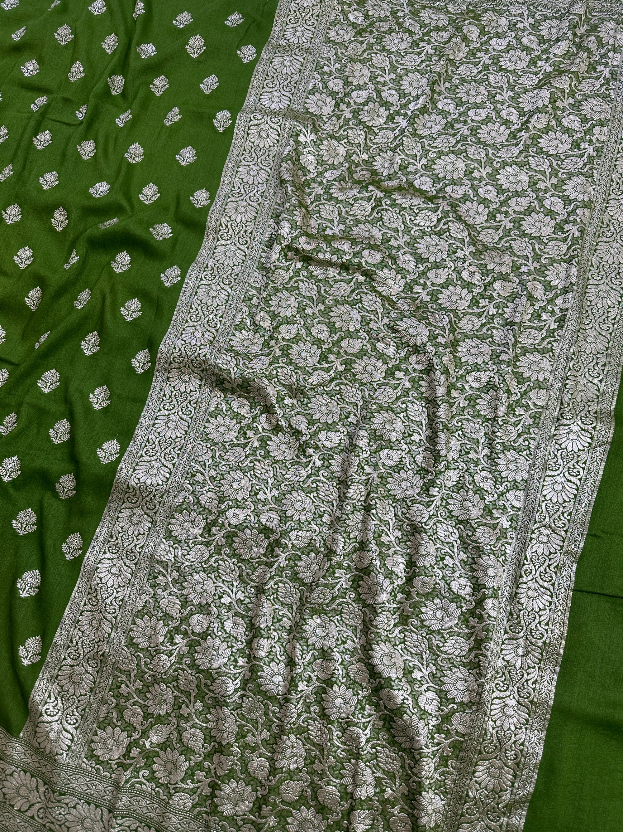 Pure Moonga Silk Banarasi Saree – Handwoven Elegance from Varanasi | Katan Banaras