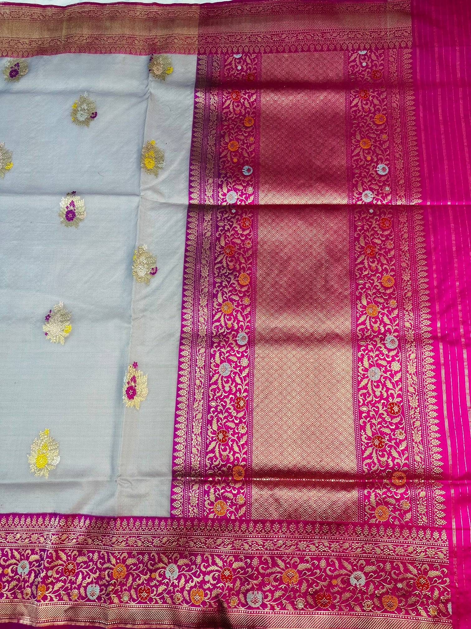 Pure Kora Silk Handloom Banarasi Saree