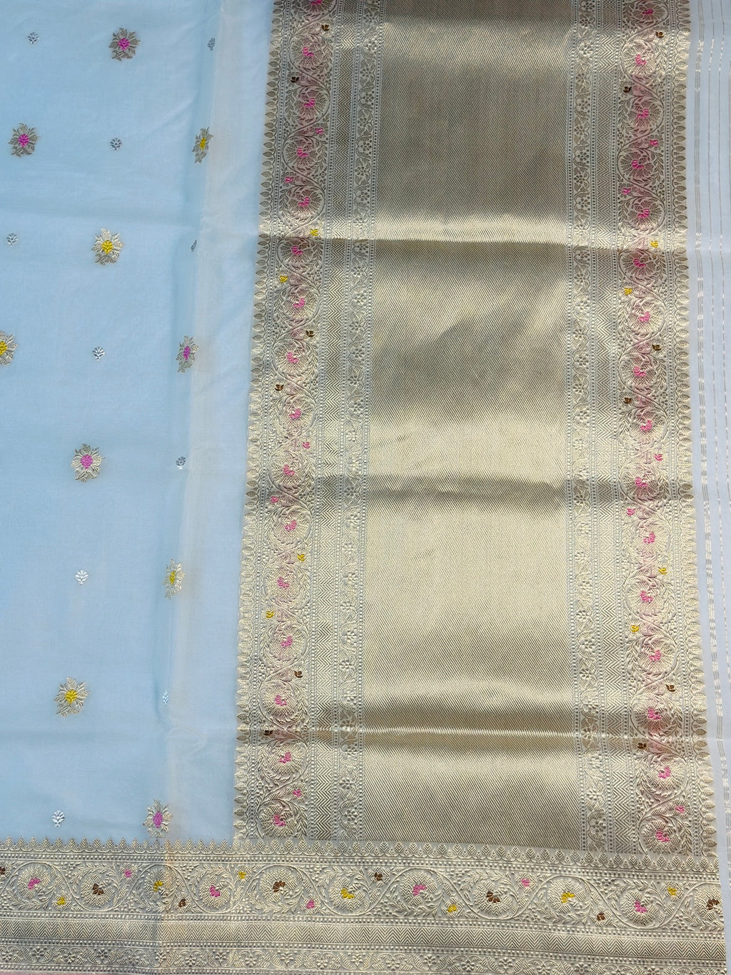 Pure Kora Silk Handloom Banarasi Saree