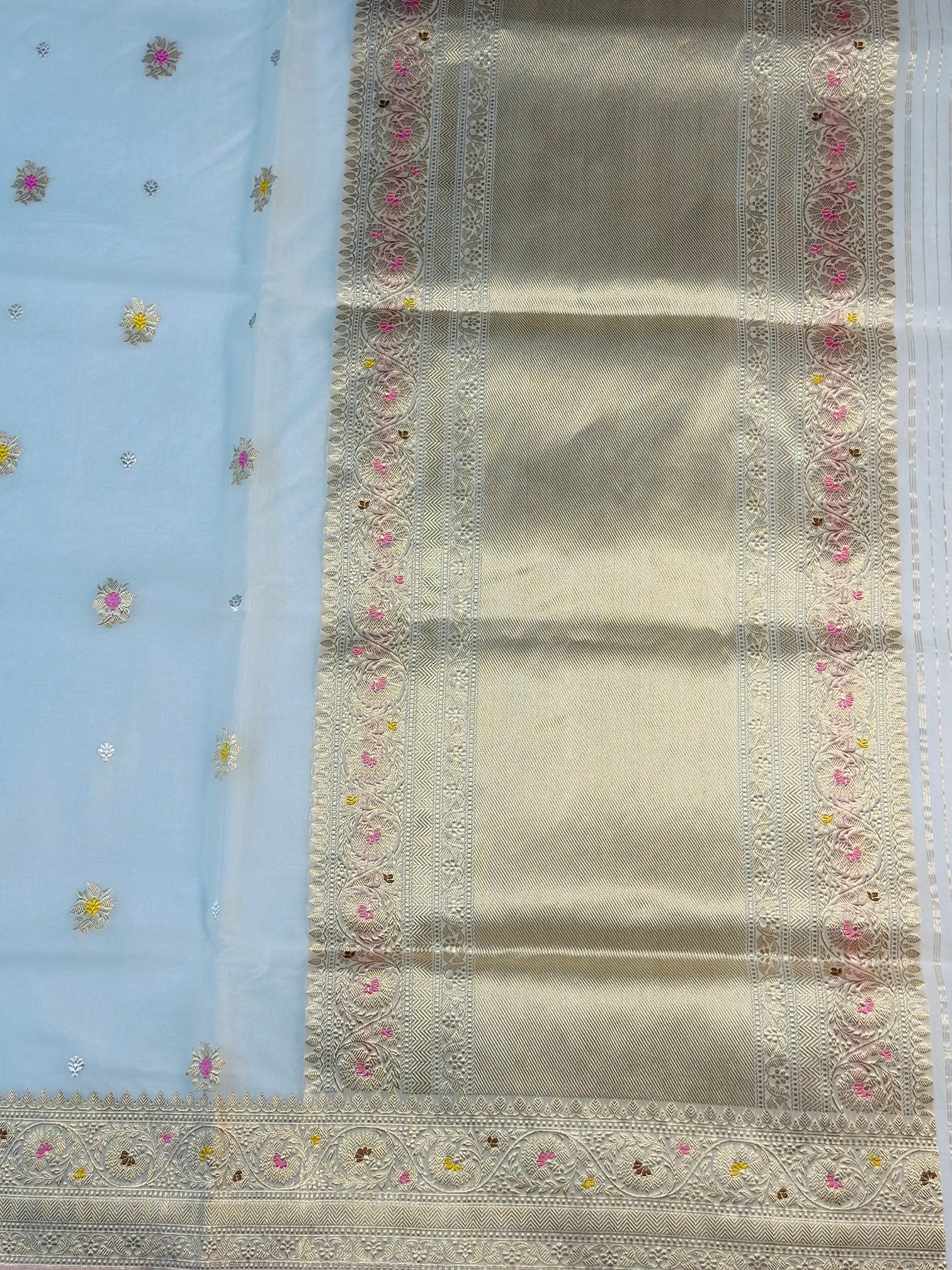 Pure Kora Silk Handloom Banarasi Saree