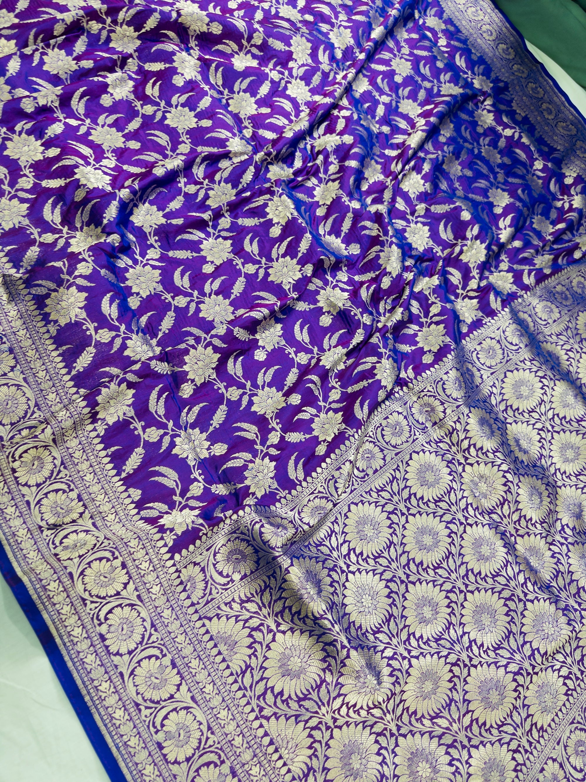 Pure Katan Silk Banarasi Saree with Jaal Work