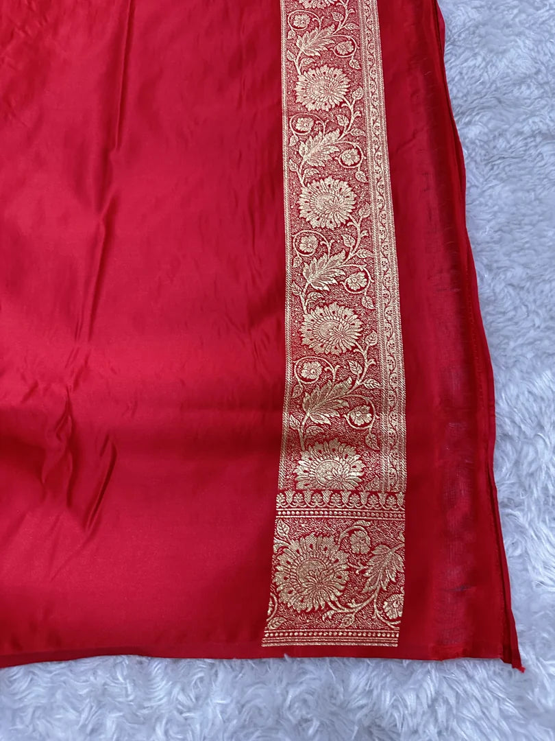 Premium Satin Katan Silk Saree | Banarasi