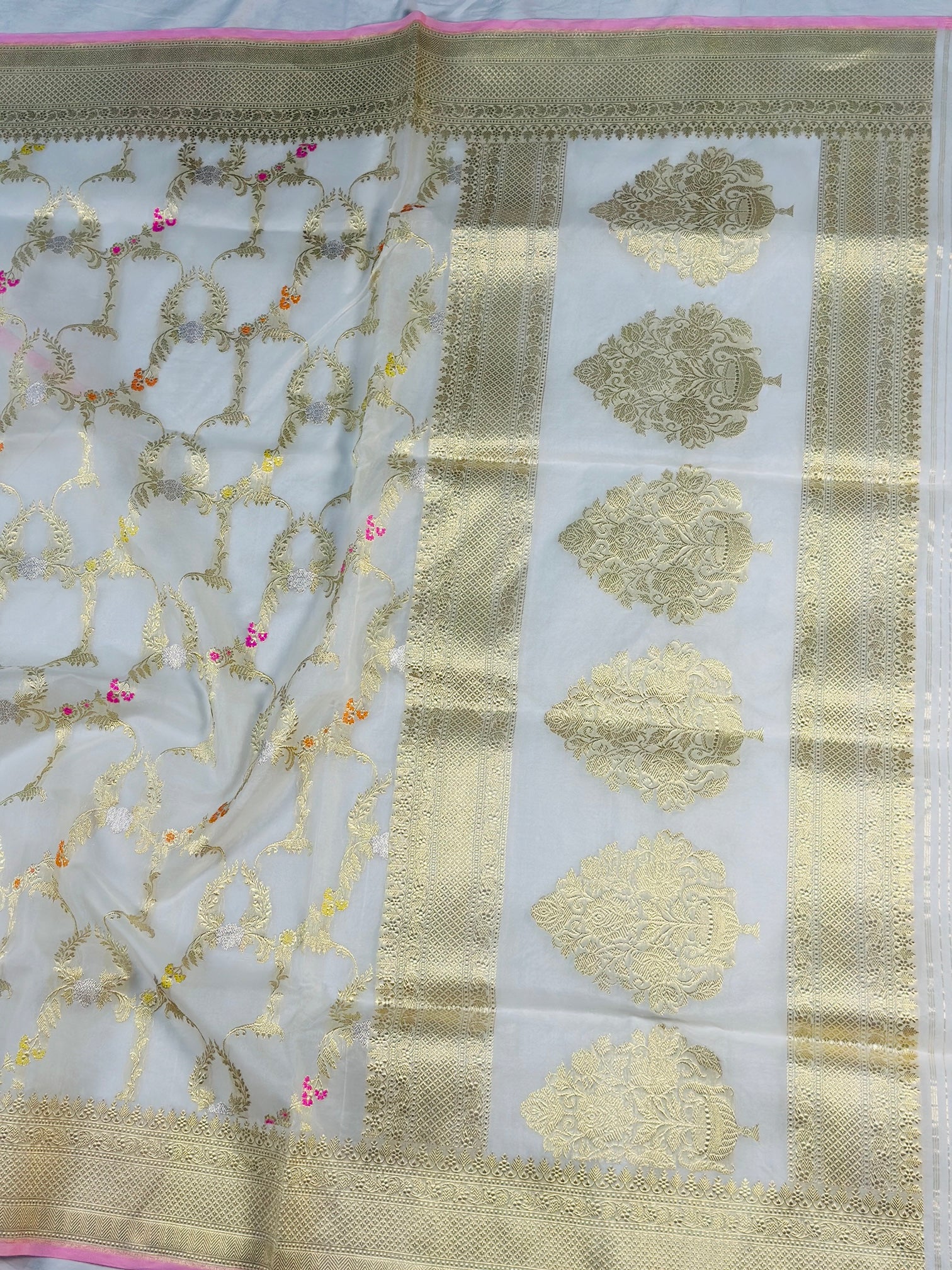 Pure Kora Silk Handloom Banarasi Saree