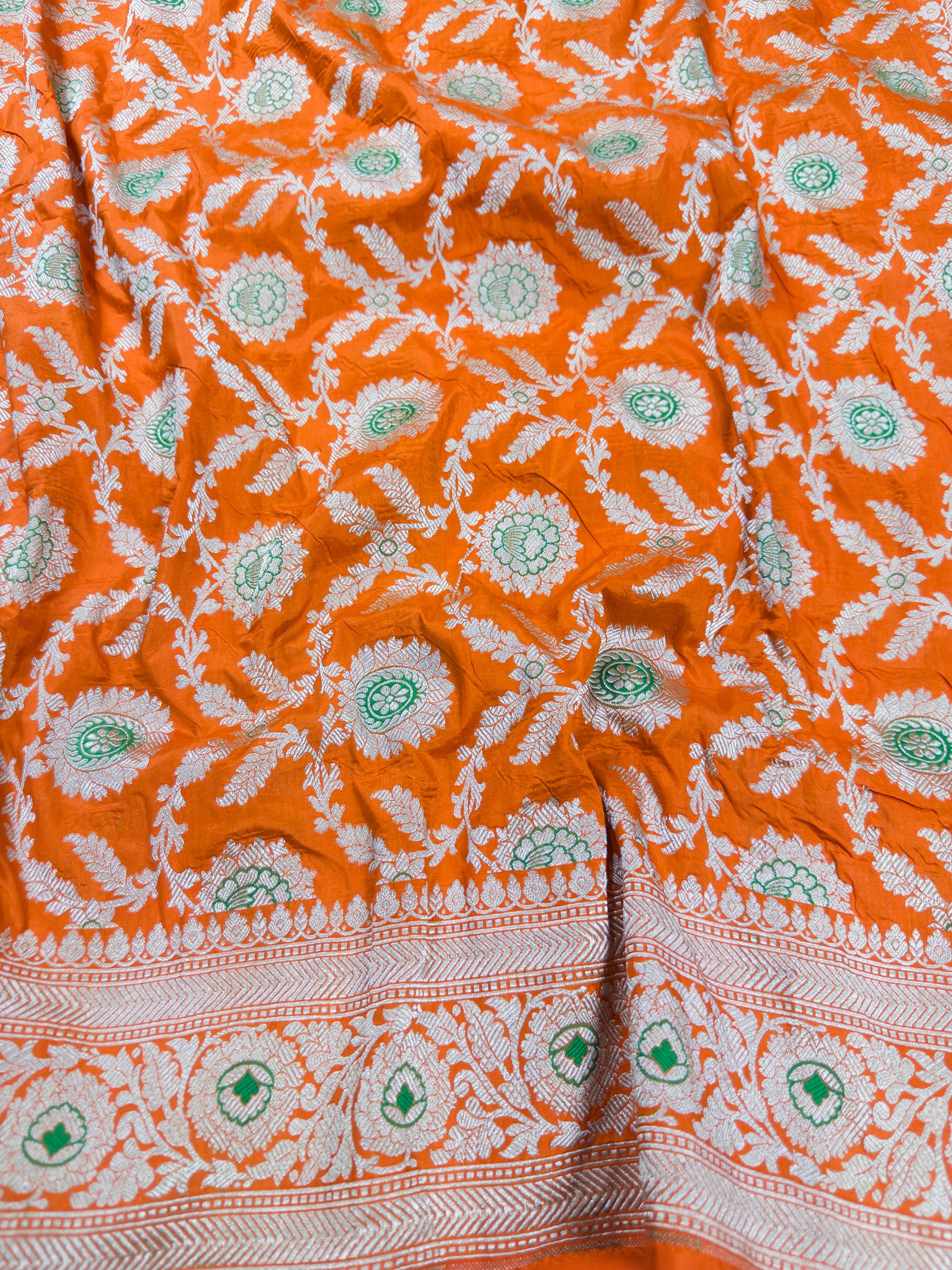 Pure Katan Silk Banarasi Saree with Jaal Work Minakari