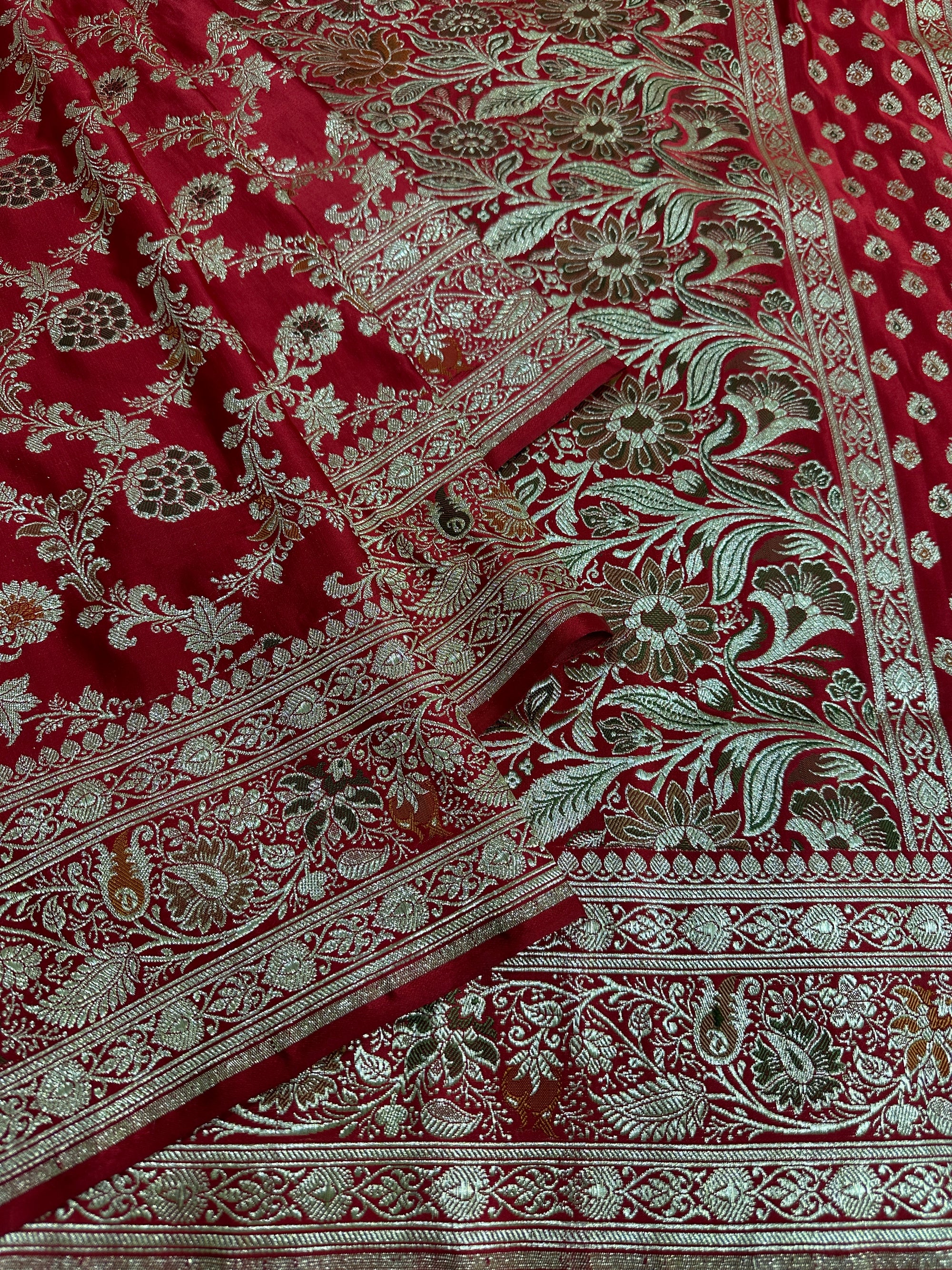 Pure Katan Silk Handloom Banarasi Bridal Saree