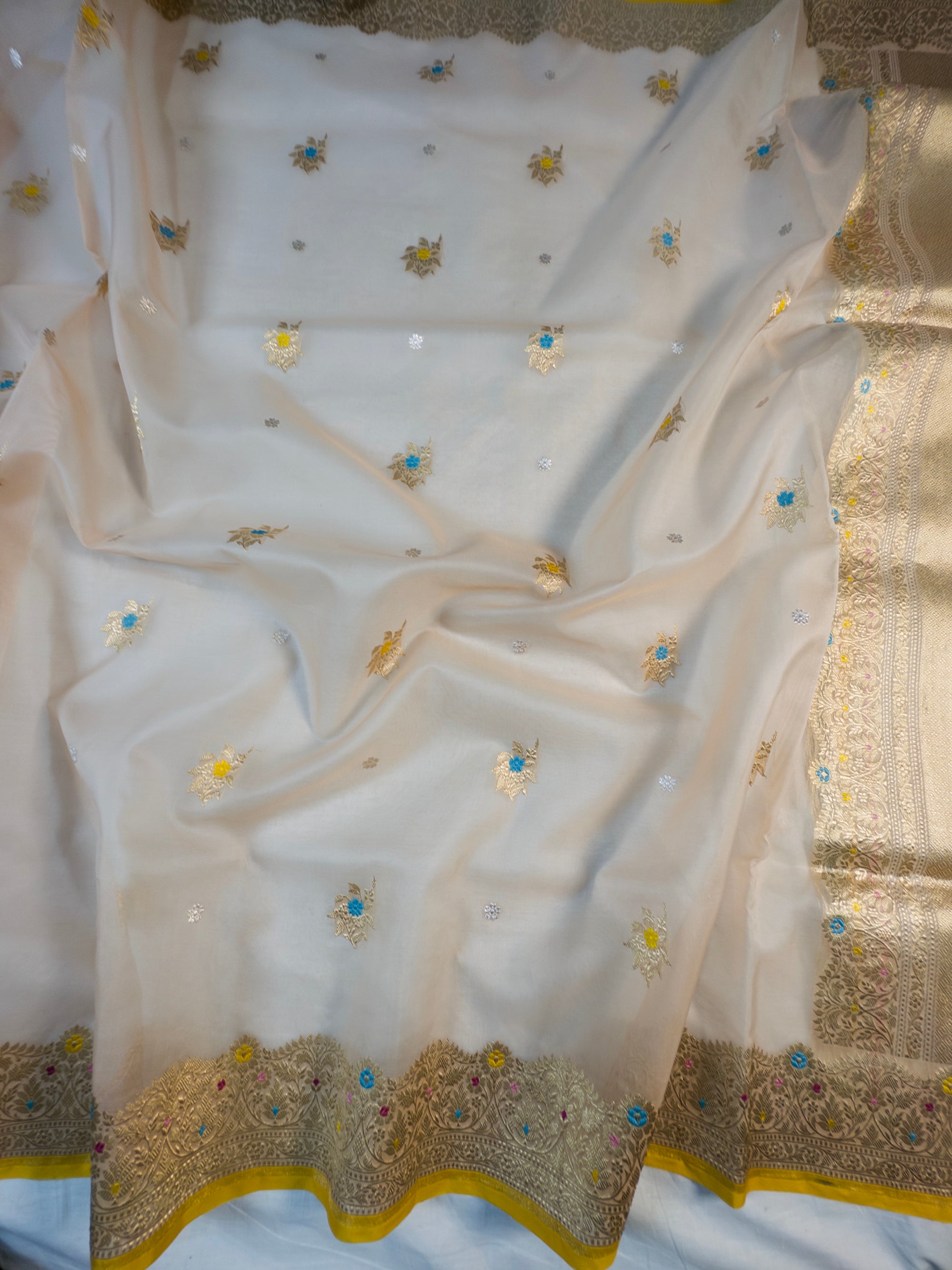 Pure Kora Silk Handloom Banarasi Saree