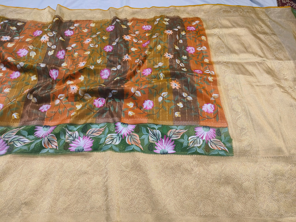 Pure Katan Rangkat Silk Kadhwa Handloom Saree – Real Gold Zari Banarasi Masterpiece