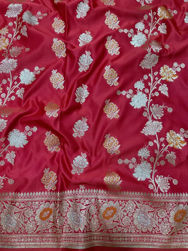 Premium Satin Katan Silk Saree | Banarasi