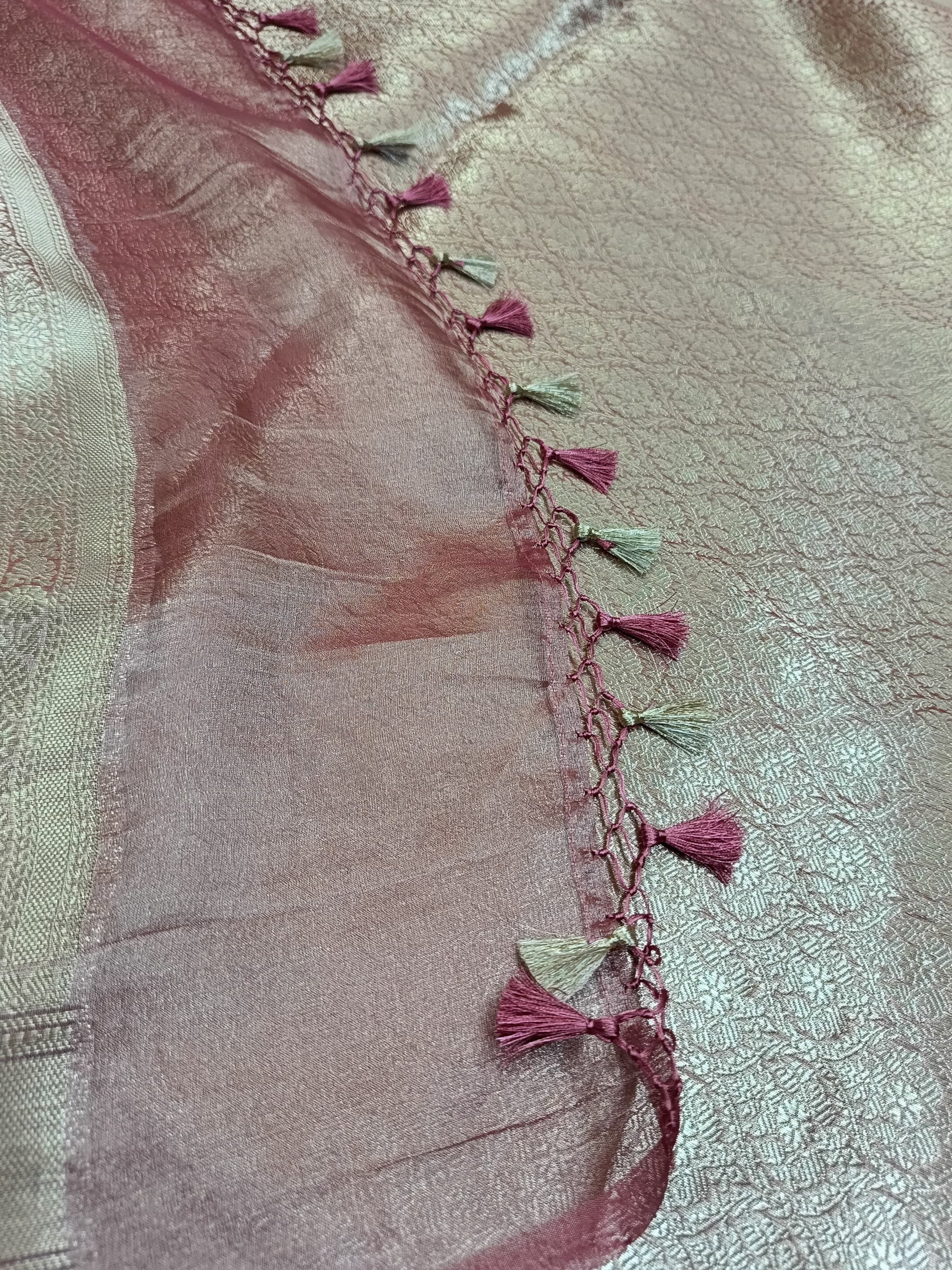Pure Tissue Silk Kadhwa Buta Handloom Saree