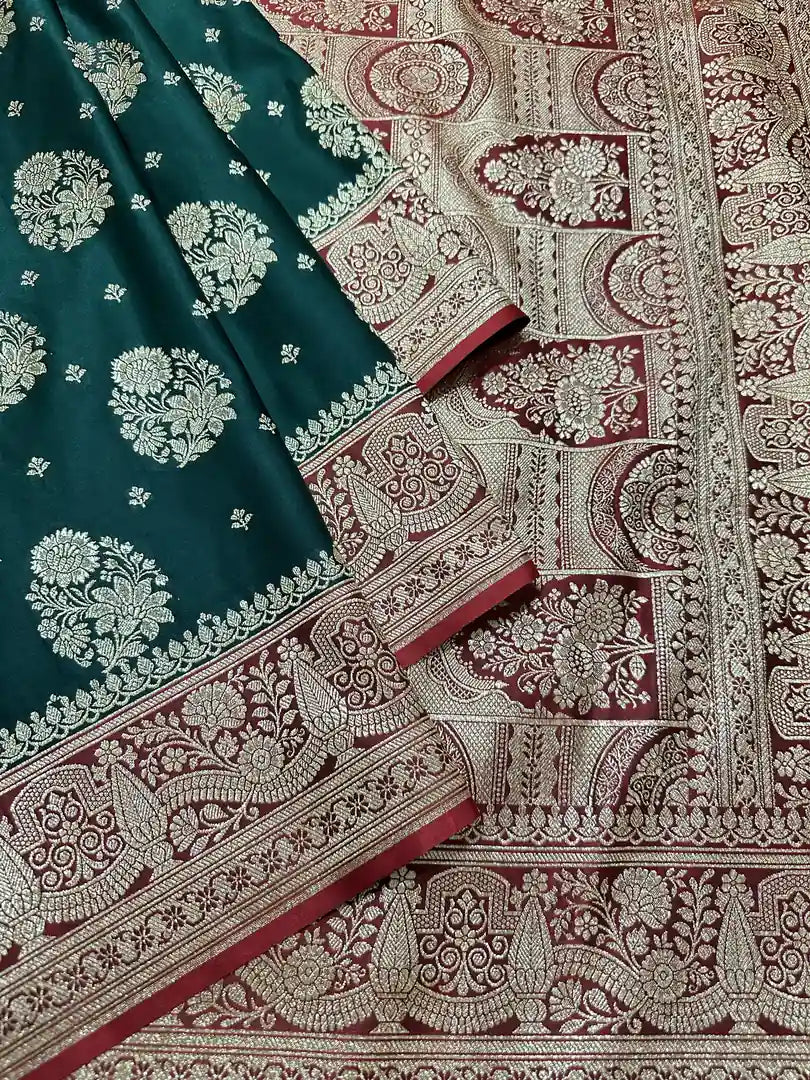 Premium Satin Katan Silk Saree | Banarasi
