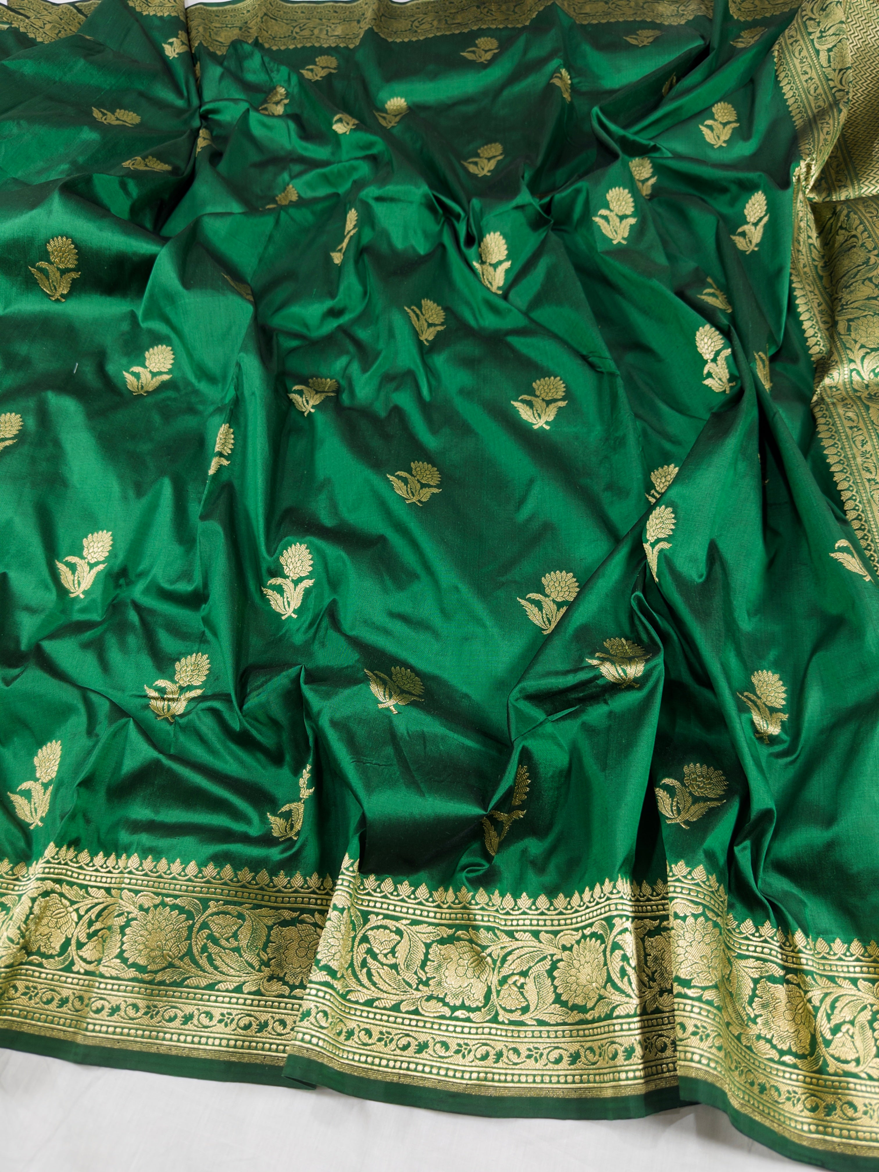 Pure Katan Silk Kadhwa Buta Handloom Saree