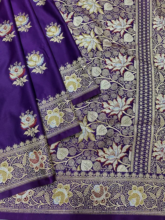 Premium Satin Katan Silk Saree | Banarasi