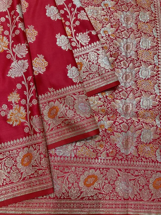 Premium Satin Katan Silk Saree | Banarasi