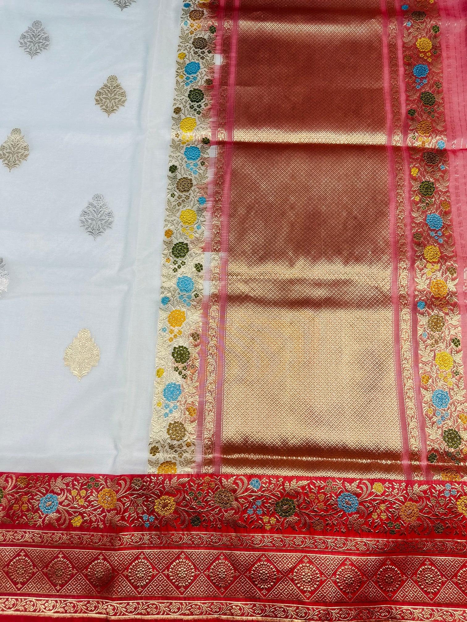 Pure Kora Silk Handloom Banarasi Saree