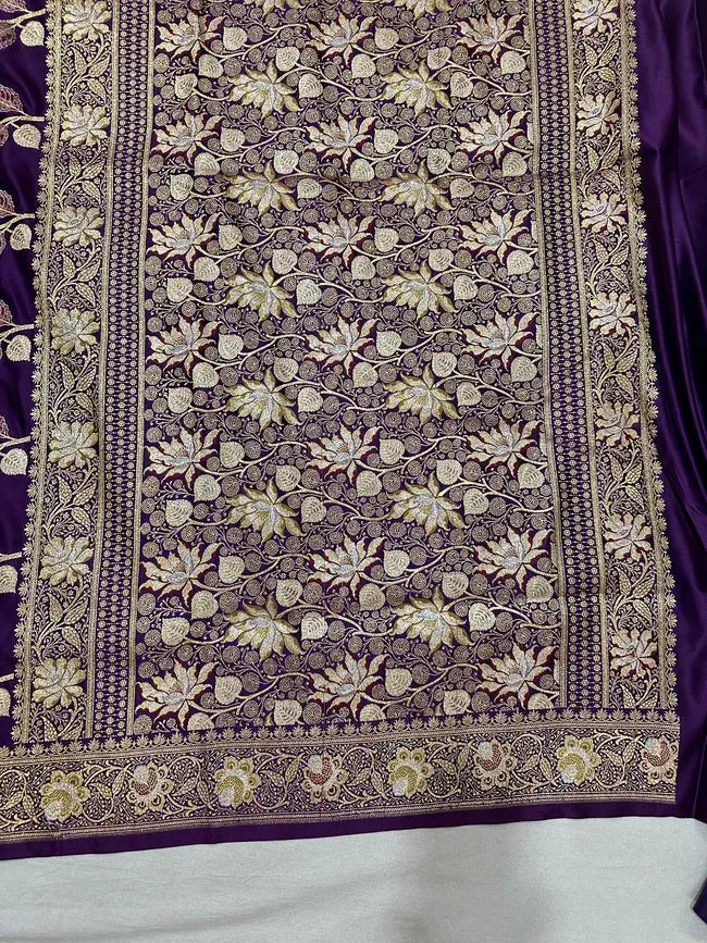 Premium Satin Katan Silk Saree | Banarasi