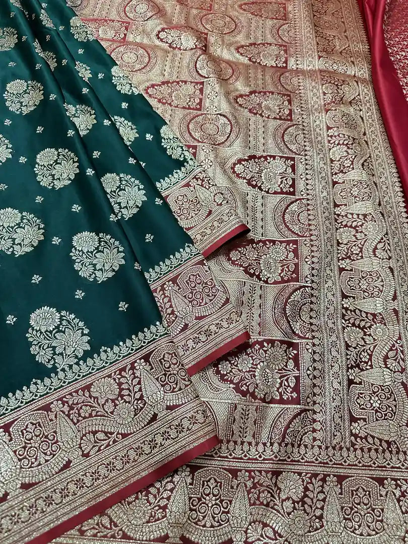 Premium Satin Katan Silk Saree | Banarasi