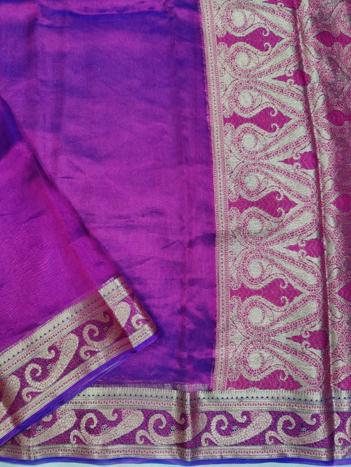 Banarasi Handloom Silk Kaduwa Weaving Saree – With Elegant Scallop Border & Interlock Detailing