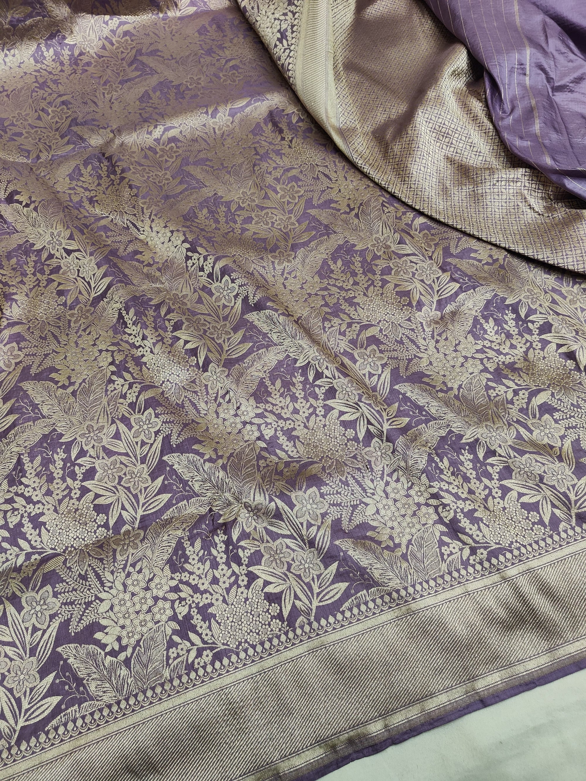 Pure Katan Silk Brocade Saree – Handwoven Banarasi Saree for Weddings & Festive Wear